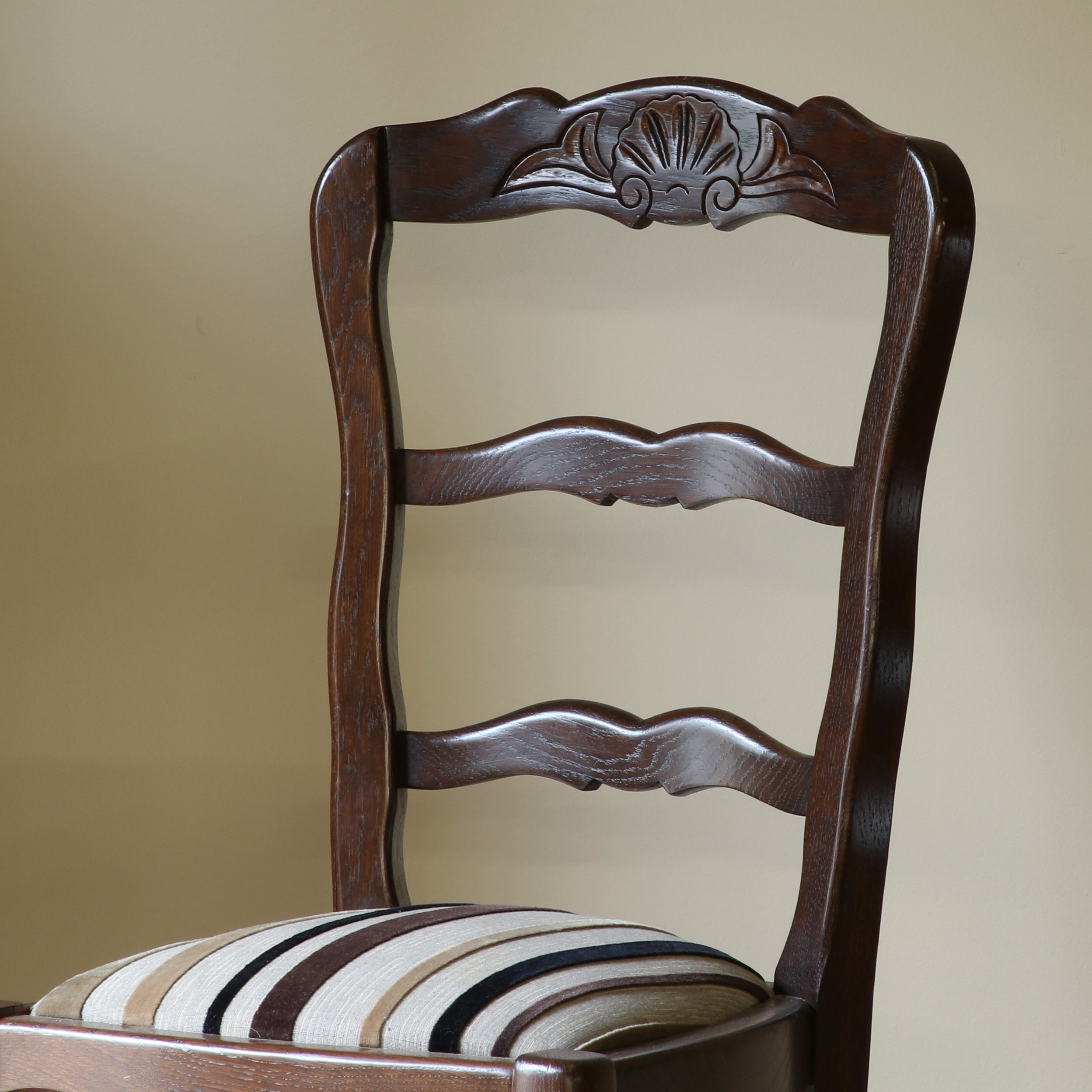 Set of Six New Oak Ladderback Chairs